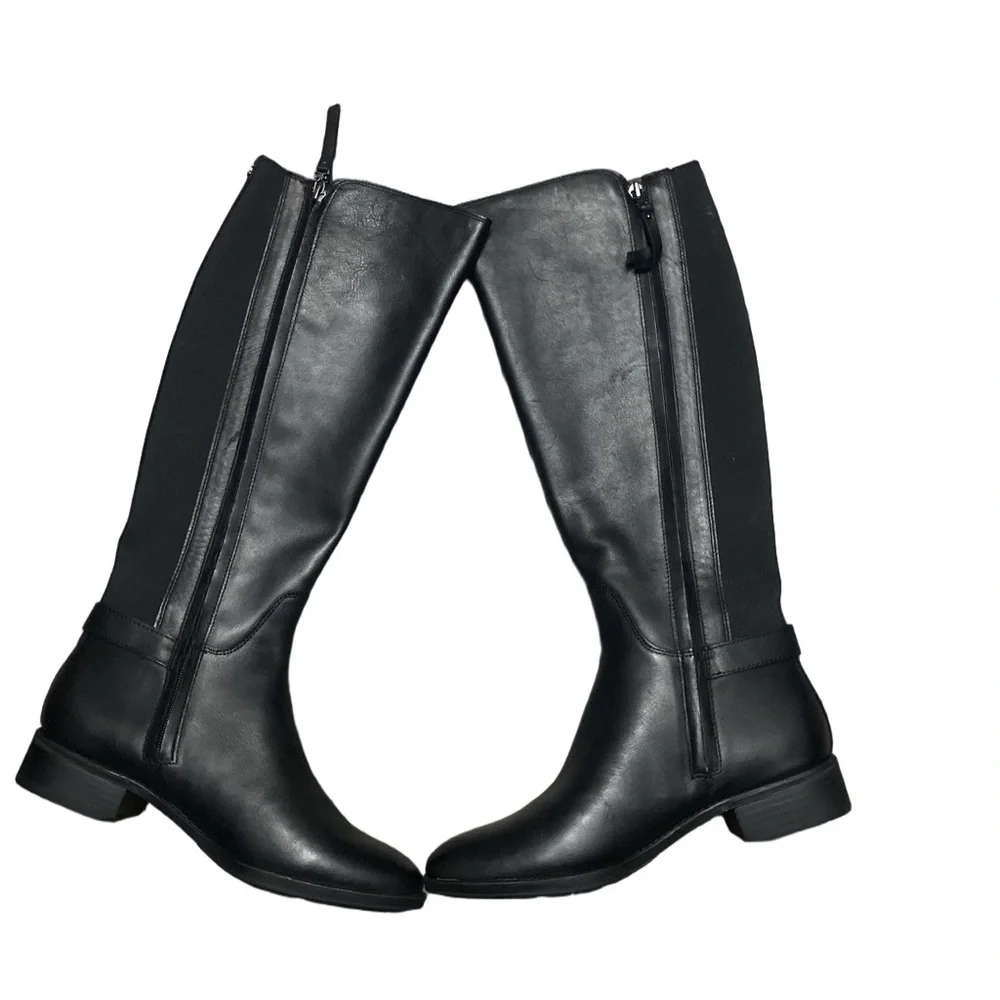 Sam Edelman Paxten Black Leather Knee High Riding Boots Size 8M